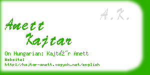 anett kajtar business card